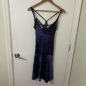 Just Cavalli Purple and Black Animal Print Sleeveless Strappy Dress | Size 40